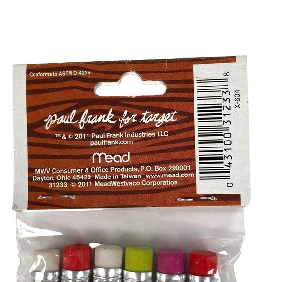 Paul Frank for Target Julius 6 Pencils Mead 2011 New in Package - Picture 4 of 4